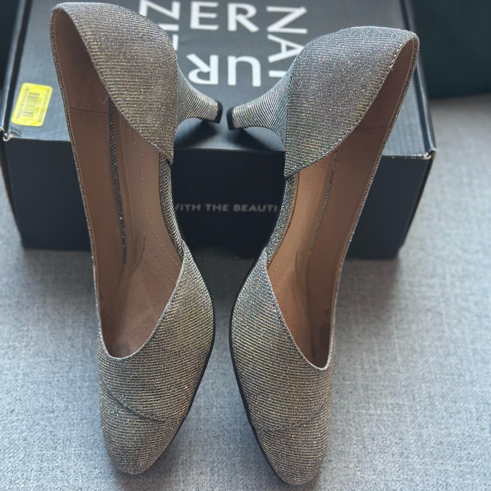 Naturalizer NS Comfort d’Orsay pump shimmering Metallic kitten heel ~2 in. *EUC* - Picture 3 of 11